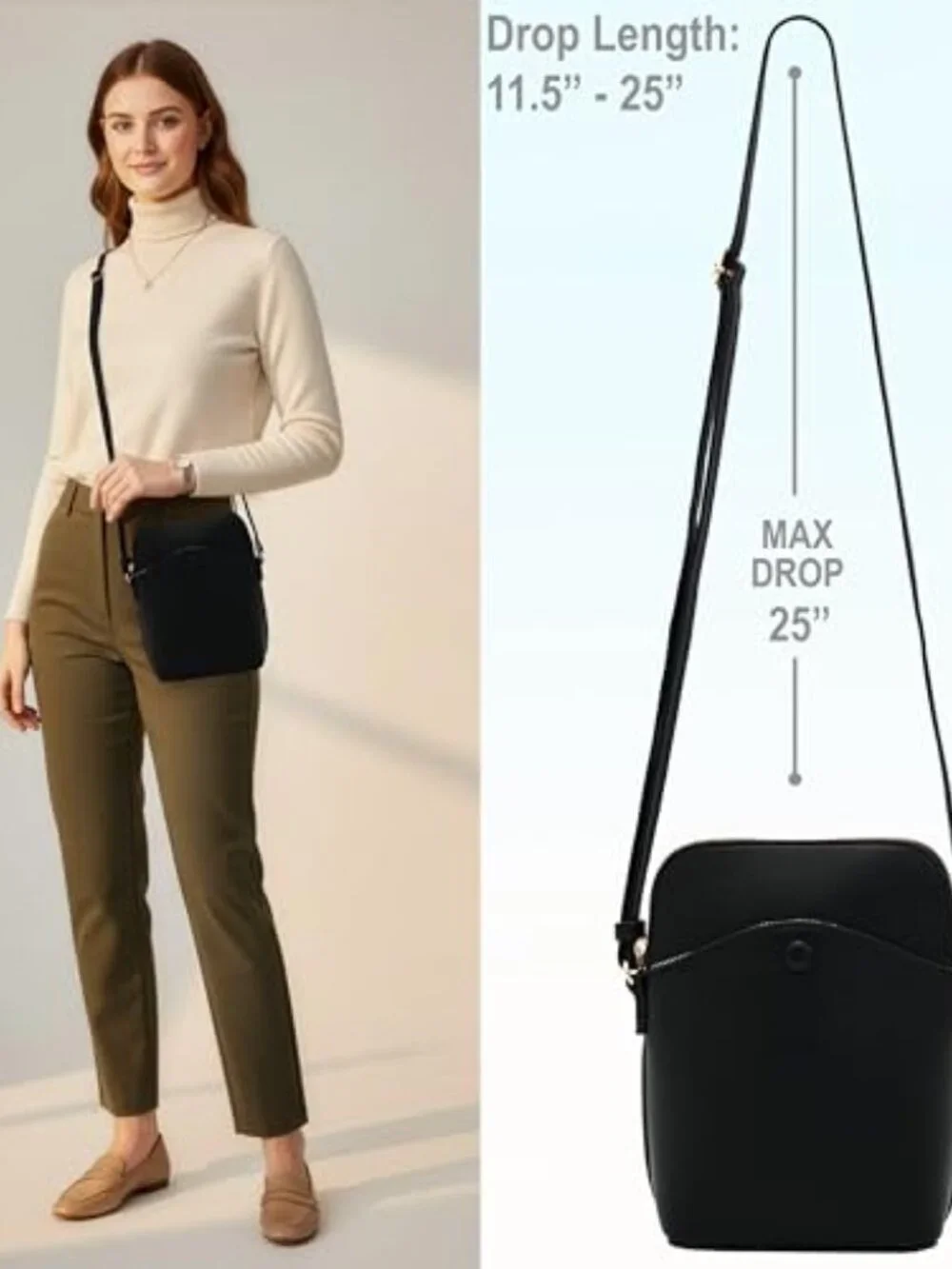 Small Crossbody Bag with Gold Hardware, Mini Shoulder Purse with Adjustable